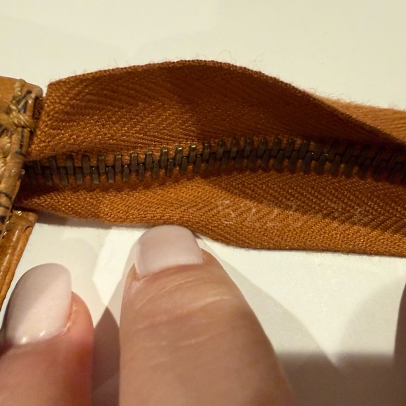 MCM Heritage Tan Clutch with Black Logo and Gold Accent - Picture 12 of 16